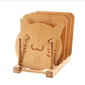 <b>Bamboo</b> Wood Cartoon Heat Insulation Pad Dining Table Non-slip Pot Mat Bowl Mat - Product Image 2