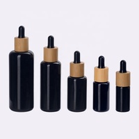 Botol kaca tetes bambu 10 ml 15 ml botol kaca hitam 30 ml 50 ml botol minyak esensial penitis 100 ml botol kaca Violet