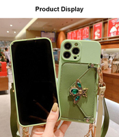 Étui multifonctionnel pour iPhone 11 Étui à bandoulière pour téléphone avec fonction carte Petit sac à bandoulière Mini sac pour téléphone