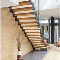 DAIYA l'installation escaliers en bois avec balustrade en bois escaliers en verre trempé balustrade