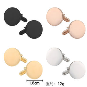 Mancuernillas de Moda con Logotipo Personalizado, Chapadas en Oro, de Acero Inoxidable, Joyería de Lujo, Mancuernillas Redondas de 18 mm y 20 mm para Hombres, Bodas y Fiestas - Product Image 2