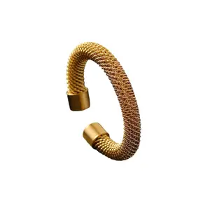 2401 zhongqi popular open steel ring simple C-shaped mesh titanium 100 hand decoration stainless jewelry factory