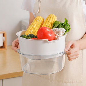 Transparent Multilayer <b>Plastic</b> PET Drain Basket Thickened Household Vegetable and Food Washing Basket - Product Image 5