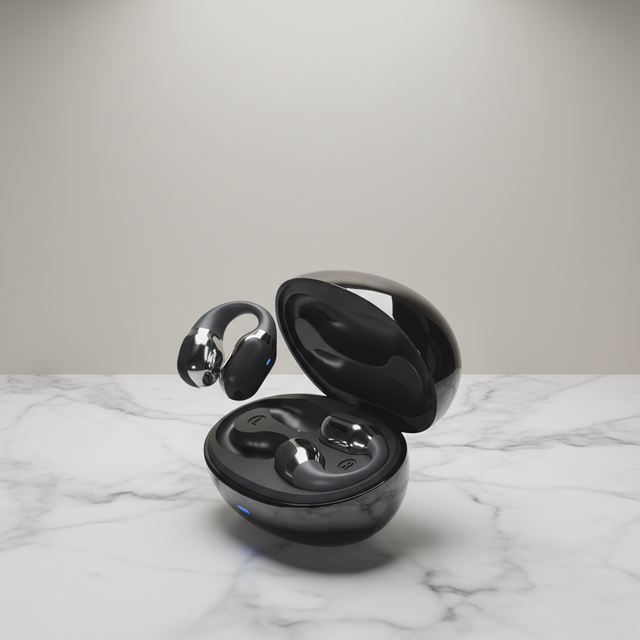 Open Ear Clip Wireless Earbuds BT 5.4 with LED Battery Indicator Surround Sound & Low Latency for Sports