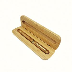 Stylo à bille en bambou écologique de luxe personnalisé Maxfree dans un coffret cadeau en bois assorti, stylo en bois avec étui en bois 1,0 mm - Product Image 3