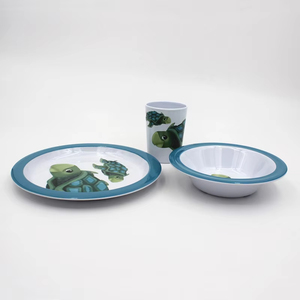 Juego de <span class=keywords><strong>Vajilla</strong></span> de Bambú Ecológico con Logotipo Personalizado, Platos Reutilizables, Tazón y Taza de <span class=keywords><strong>Melamina</strong></span> - Product Image 3