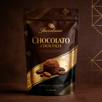 Sachet d'emballage noir mat personnalisé avec logo pour chocolat, en aluminium Mylar, pochette verticale MOPP VMPET PE avec fermeture éclair, pour snacks et aliments, qualité alimentaire