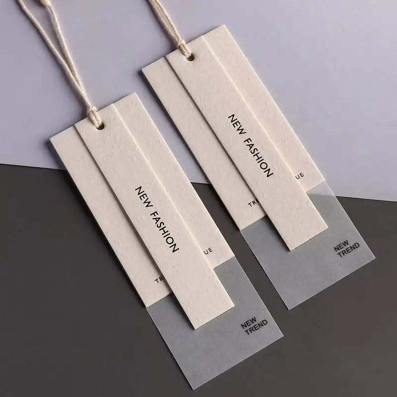 High-end Factory Oem Clothing Recycled Paper Hang Tags Custom Brand Name Logo Garment Tag