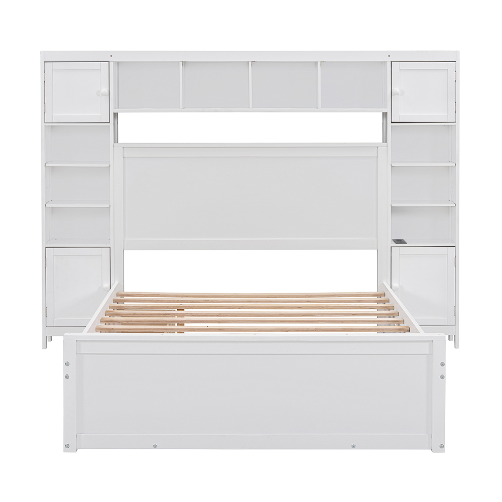 modern pine wood panel twin over twin bed