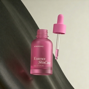 Bon prix emballage de sérum de soins de la peau cosmétique en verre 30 ml 50 ml 1 oz flacon compte-gouttes à bouton-poussoir flacon de sérum avec compte-gouttes - Product Image 5