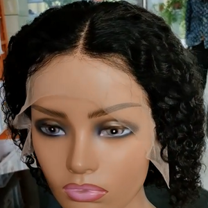 Pelucas frontales de encaje de onda de agua para mujeres negras Bob corto sin pegamento peluca frontal de encaje Full Hd pelucas frontales de encaje cabello humano - Product Image 1