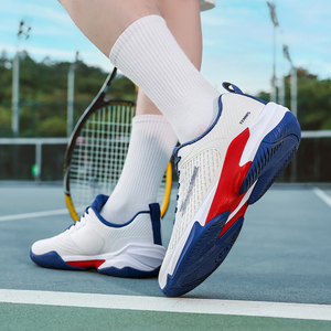 Conception <span class=keywords><strong>de</strong></span> maille <span class=keywords><strong>de</strong></span> chaussures <span class=keywords><strong>de</strong></span> padel <span class=keywords><strong>de</strong></span> tennis et <span class=keywords><strong>de</strong></span> pickleball blanches <span class=keywords><strong>de</strong></span> qualité professionnelle avec logo <span class=keywords><strong>personnalisable</strong></span> d'OEM <span class=keywords><strong>de</strong></span> caractéristique d'absorption des chocs - Product Image 4