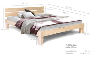 Ensemble de lit complet en <span class=keywords><strong>bois</strong></span> de pin (cadre de lit + tables de chevet + commode) pour projet hôtelier et villa - Product Image 1