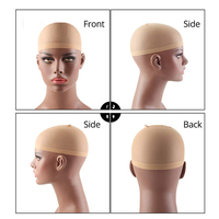 Vente directe usine – Lot de 2 bonnets de perruque en nylon multicolores, extensibles et respirants, avec filet à cheveux intégré