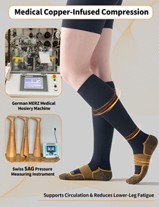 Calze a Compressione con Infusione di Rame 20-30 mmHg per Uomo e Donna, Supporto Graduato per Circolazione, Sport, Viaggi e Infermieri - Product Image 2