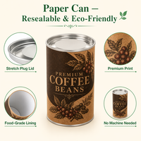 Emballage en tube de papier kraft écologique personnalisé pour le thé et le café, vente en gros, OEM, fournitures biodégradables