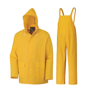Ensemble <span class=keywords><strong>de</strong></span> pluie industriel robuste 2 ou 3 pièces en PVC et polyester, comprenant une veste <span class=keywords><strong>de</strong></span> travail <span class=keywords><strong>de</strong></span> sécurité et un pantalon à bretelles, pour femmes, hommes et adultes - Product Image 1