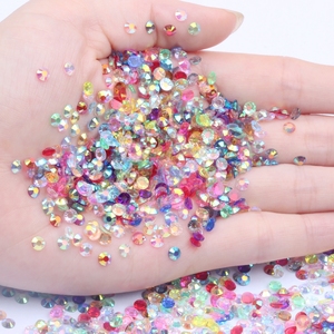 Strass en résine transparente AB 1000 pièces 4 mm 3D pour sacs et chaussures, décorations de vêtements DIY - Product Image 2