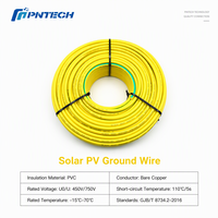 Câble de Mise à la Terre Jaune-Vert 1*6mm² à Prix d'Usine avec/sans Borne Annulaire Isolation PVC pour Applications Solaires Industrielles