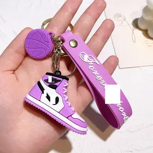 Sneaker PVC móc chìa khóa Mini Giày Keychain 3D Sneakers Móc chìa khóa số lượng lớn PVC Mặt Dây Chuyền Chìa Khóa Phụ Kiện Sneakers quyến rũ Giày bóng rổ