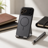 Étui de téléphone magnétique avec grande fenêtre de visualisation brillante, protection d'appareil photo électroplaquée, coque arrière brillante antichoc pour iPhone 18 Pro Max