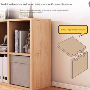 Moderno legno massello di pino 8-Tier libreria regolabile per soggiorno piccolo appartamento armadio di stoccaggio - Product Image 3
