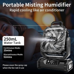 20000mah Portable Camping Fan Five Speed Type-C Charging Rechargeable Battery LED <b>Light</b> Spray Outdoor Plastic English Table - Product Image 6