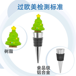 Christmas Wine Stopper Resin Bottle Stopper Food Grade Champagne Stopper Wholesale Wine Stopper With Santa Snowman Design - Product Image 5