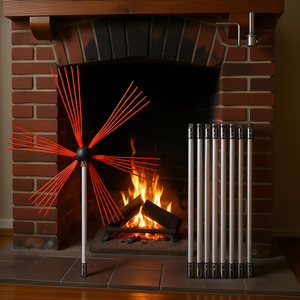 Kit de nettoyage de cheminée avec 8 tiges flexibles en nylon, outil de nettoyage de foyer à entraînement par perceuse rotative, ensemble d'accessoires - Product Image 2