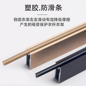 Tringle de penderie moderne en alliage d'aluminium antistatique à fixation murale, avec bride et conception détachable, rail à double amortisseur, quincaillerie de placard - Product Image 4