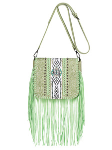 Sac à bandoulière de luxe en cuir PU rétro de Bohème Western pour femmes Sacs à bandoulière étanches à fermeture éclair Aztec Embossed Woven Tassel Handbag - Product Image 2