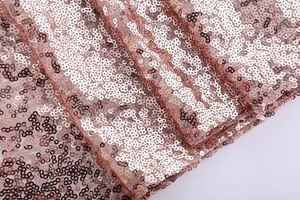 Rose Gold Sequin Table Runner Luxury Wedding Decor Polyester Material Washable Machine Made Solid Pattern - Product Image 2