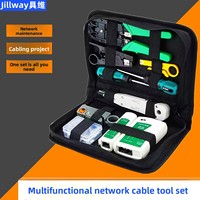 Kit d'outils réseau 11 pièces comprenant un testeur de réseau, des capuchons de sertissage RJ45, un kit combiné d'outils; Ensemble de pinces à sertir pour câbles Cat