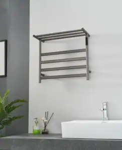 Calentador de toallas montado en la pared del baño, calentador eléctrico de toallas calientes, toallero