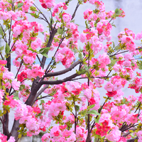 Pohon Bunga Persik Buatan Pohon Berbunga Sakura Merah Pohon Ceri Buatan Dekorasi Pernikahan Bunga Taman Peri Grosir
