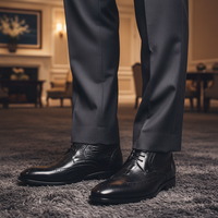 Bottines Brogues Personnalisables en Cuir Véritable pour Hommes, Chaussures Habillées et Décontractées Fabriquées à la Main, Motif Rétro à Lacets