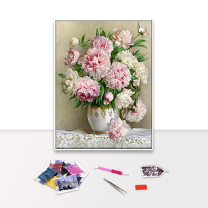 Flores <span class=keywords><strong>de</strong></span> peonía ricas Diy <span class=keywords><strong>diamante</strong></span> pintura 5d <span class=keywords><strong>diamante</strong></span> <span class=keywords><strong>punto</strong></span> <span class=keywords><strong>de</strong></span> cruz bordado acrílico taladro Naturaleza muerta imagen para decoración <span class=keywords><strong>de</strong></span> pared - Product Image 1