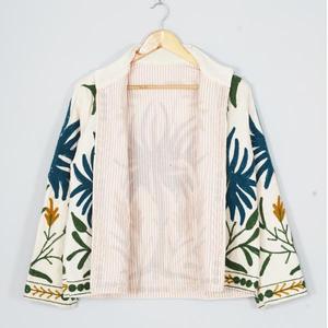 Luxury Boutique <b>Women</b> Velvet Suzani Jacket Traditional Embroidery Floral Boho Designer <b>Coat</b> Wholesale OEM Manufacturer Supplier - Product Image 3