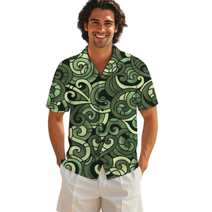 Elei polinesiano Design tribale personalizzato All-match traspirante Casual alla moda camicia con bottoni da uomo - Product Image 1