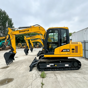 Mini-excavatrice sur chenilles Shantui SE75, hydraulique, jaune, garantie 1 an, roulement haute performance, équipement de construction - Product Image 6