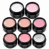 Gel d'extension d'ongles sans douleur, logo personnalisable, 60 couleurs, gel UV dur, vernis à ongles rose nude, gel de construction en pot