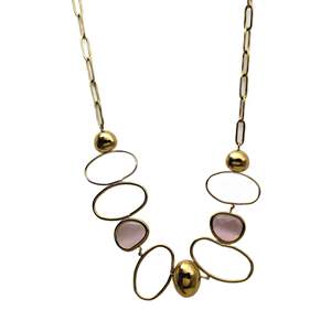 Collier de mode perlé en acier inoxydable 316L plaqué or PVD, durable et résistant, bijou tendance - Product Image 1