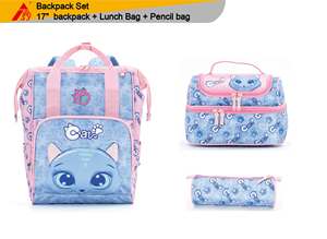 2025ใหม่แฟชั่นเด็กผู้หญิงกระเป๋านักเรียนพิมพ์ลายแมวน่ารักนักเรียน210D เป้โพลีเอสเตอร์กระเป๋าใส่หนังสือเรียนลำลองทุกวัน - Product Image 3