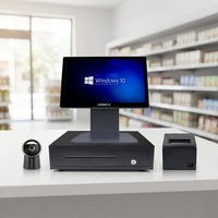 Terminal de point de vente tout-en-un LongFly X590 Android Windows avec double écran tactile capacitif, caisse enregistreuse pour la vente au détail J6412 I5 I7