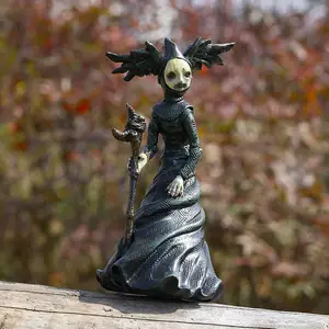 Jardines bruja resina decoración nuevo jardín decorativo figurita muñeca varita bruja figura juguete