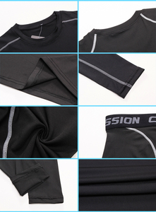 Accetta il Logo personalizzato basso MOQ di alta qualità estate ad asciugatura rapida in poliestere tessuto da <span class=keywords><strong>uomo</strong></span> a <span class=keywords><strong>maniche</strong></span> <span class=keywords><strong>lunghe</strong></span> che corre T-Shirt - Product Image 5