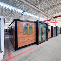 Casa Contenedor Móvil Expandible Prefabricada de 40x20, Lista para Usar, de 1 a 4 Dormitorios, Panel Sándwich de Acero Ligero, Prevención de Incendios, Rápida Instalación