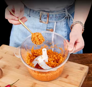 เครื่องบดเนื้อ1.5L เครื่องปั่นแบบมือกดสำหรับใช้ในครัวเรือนเครื่องผสมอาหารแบบมัลติฟังก์ชัน - Product Image 4