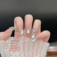 Faux ongles à presser, art des ongles, faits à la main, certifiés HALAL, sans goût, avec colle, tendance, longueur courte pour les doigts, pour filles