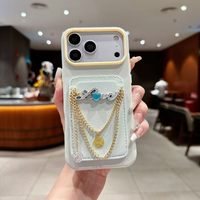 Étui de protection antichute BAILI Factory de luxe en TPU+PC couleur avec chaîne dorée et compartiment pour cartes, pour Samsung A14/A15/A23/A26